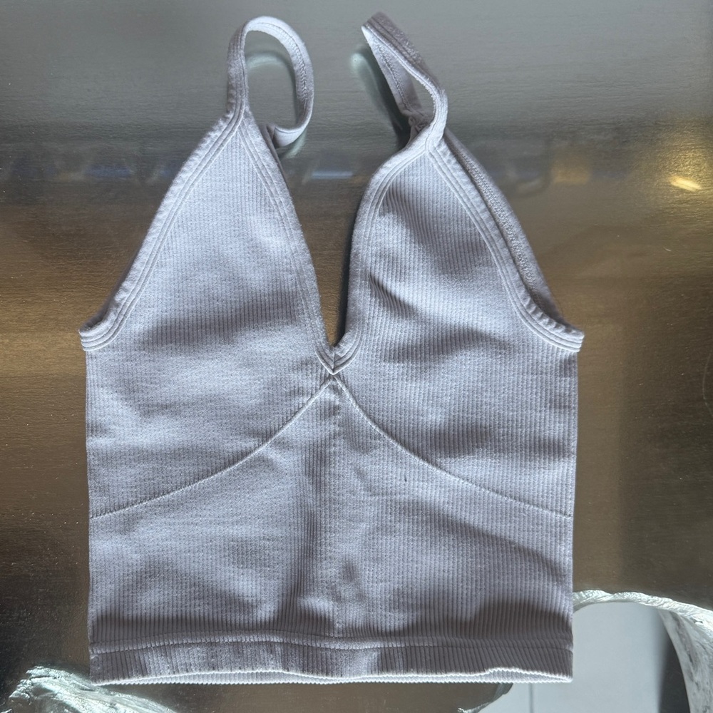 FP Movement Gray Ribbed Crop Top
